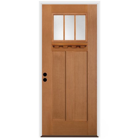 CODEL DOORS 32" x 80" Fir Grain Shaker Exterior Fiberglass Door 2868RHISPFGHER2033C49161DB